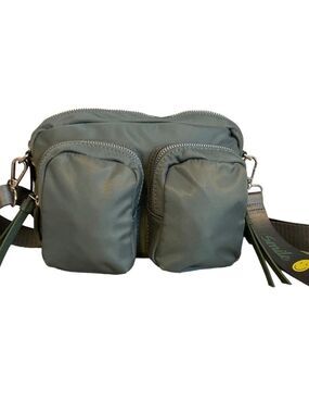 Like Dreams Crossbody Utility Smiley Accent Olive Green